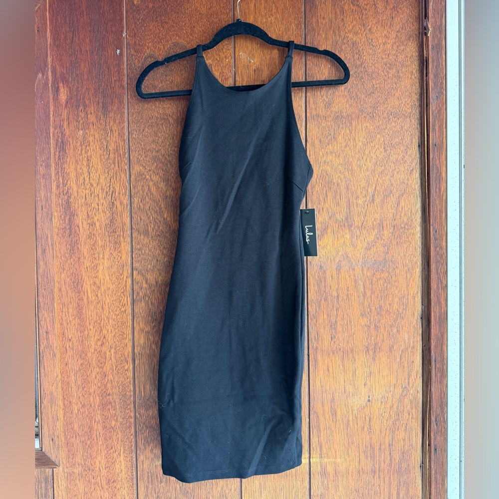 Lulus Classic LBD Black Bodycon Midi Dress Small
